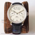 ZF Factory IWC Portugieser Annual Calendar Black Leather Strap 44mm Swiss Automatic Chronograph Watch